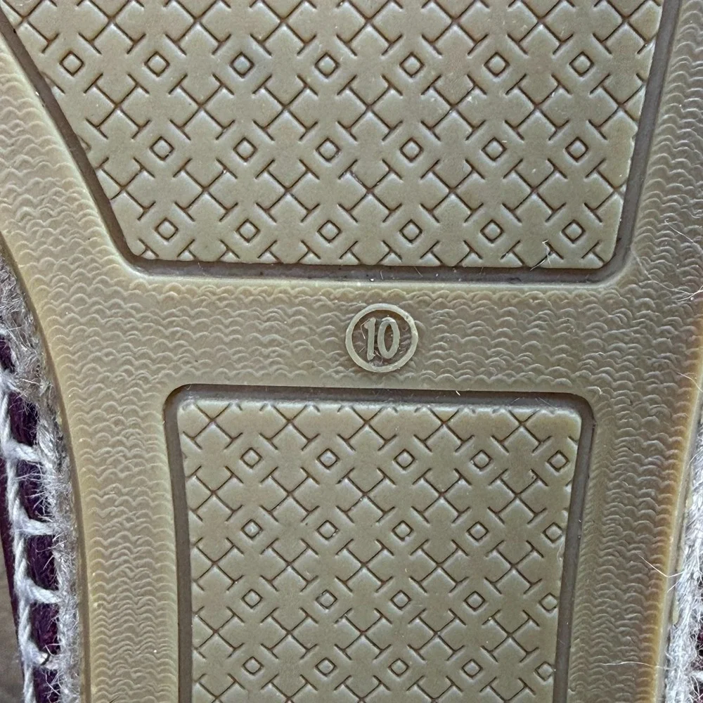 Tory Burch Espadrilles Flats 10 M Agate Red Soft Leather Vacation Resort Summer